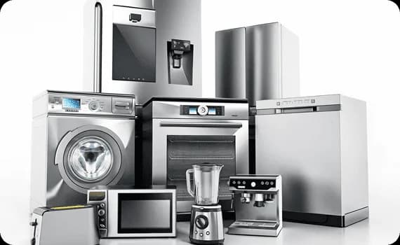 Wide selection of modern household kitchen appliances for sale